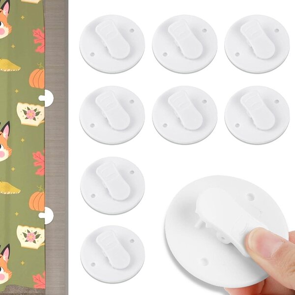 8 kusů klipů na závěs do sprchy, samolepicí, zajišťující utěsnění, 5,5 cm, doplňky do koupelny