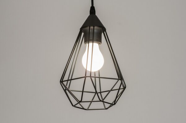 Závěsné industriální svítidlo do kuchyně Signature Crystal Nero (LMD)