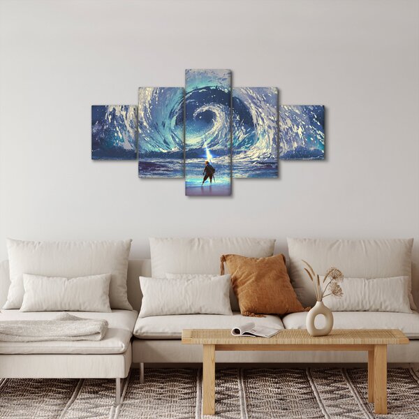 Obraz - Ilustrace kluka s kopím (125x70 cm)