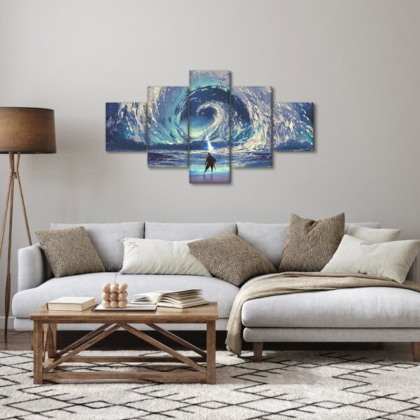 Obraz - Ilustrace kluka s kopím (125x70 cm)