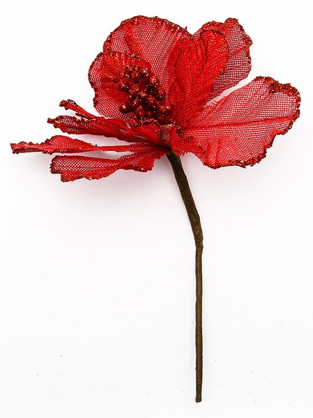 Umělá květina červená, 20,5x17 cm