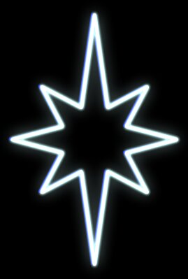 LED světelný motiv hvězda, 80x50cm, ledově bílá