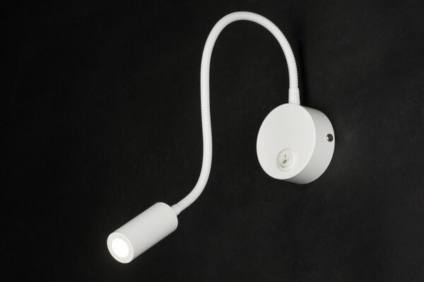Nástěnné designové bílé LED svítidlo na čtení Fibie White (LMD)