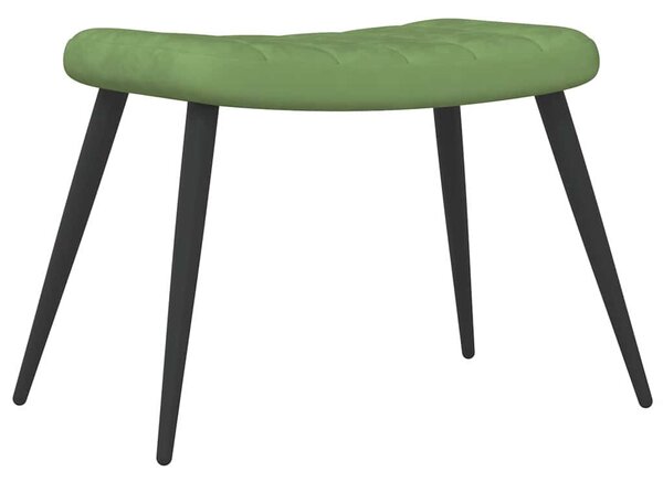Relaxační křeslo se stoličkou světle zelené samet 327691