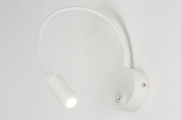 Nástěnné designové bílé LED svítidlo na čtení Fibie White (LMD)