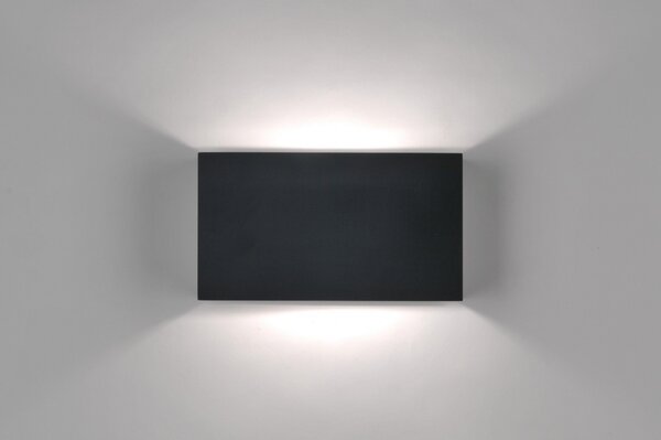 Nástěnné designové černé LED svítidlo do chodby Caldana Black Classico (LMD)