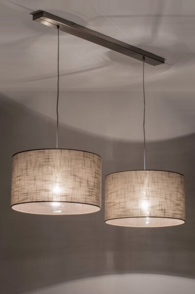 Závěsné designové béžové svítidlo nad stůl Duo Taupe Unima (LMD)