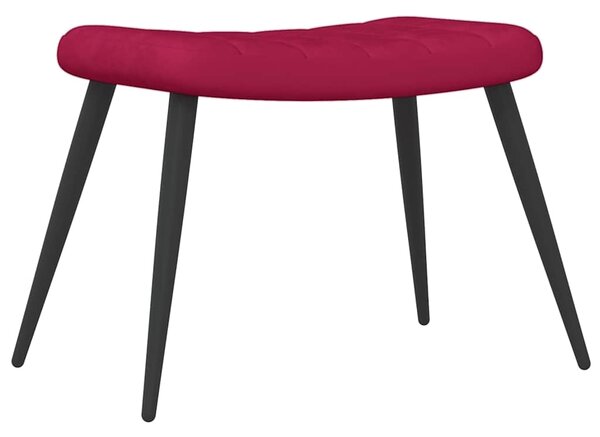 Relaxační křeslo se stoličkou vínové samet 327693
