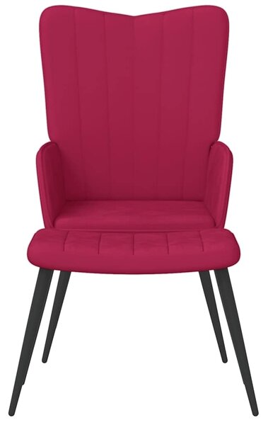 Relaxační křeslo se stoličkou vínové samet 327693