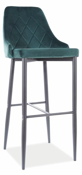 SIGNAL Barová židle - TRIX B Velvet H-1, kovové nohy, zelená Bluevel 78 Čalounění: zelená (Bluvel 78)