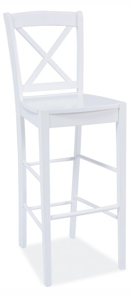 Barová židle - CD-964, dřevěná konstrukce, bílá