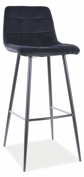 Barová židle - MILA H-1 Velvet, čalouněná, černá Čalounění: černá (Bluvel 19)