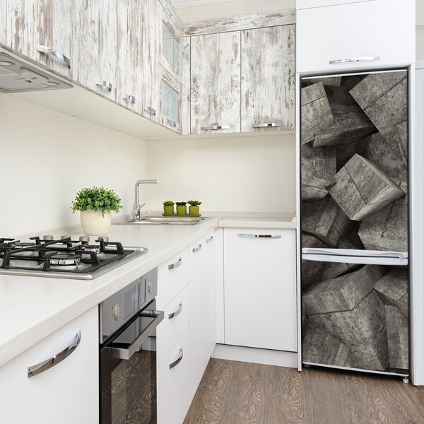 Foto tapeta na ledničku Betonové krychle FridgeStick-70x190-f-91388202