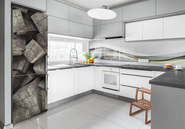 Foto tapeta na ledničku Betonové krychle FridgeStick-70x190-f-91388202