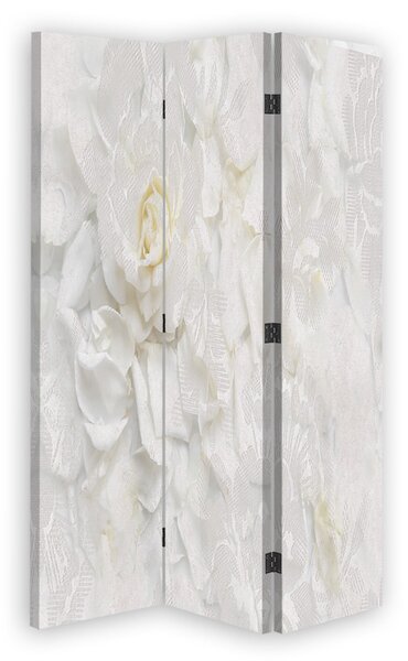 Paraván Bílé květy Rozměry: 110 x 170 cm, Provedení: Klasický paraván