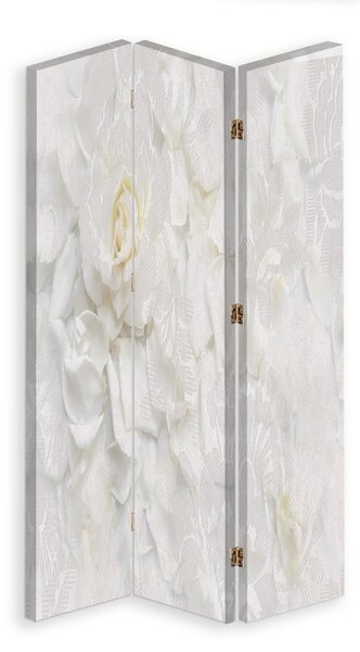 Paraván Bílé květy Velikost: 110 x 170 cm, Provedení: Otočný paraván 360°