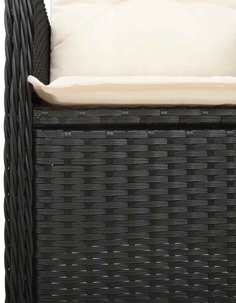 5dílný zahradní bistro set s poduškami černý polyratan 3276977