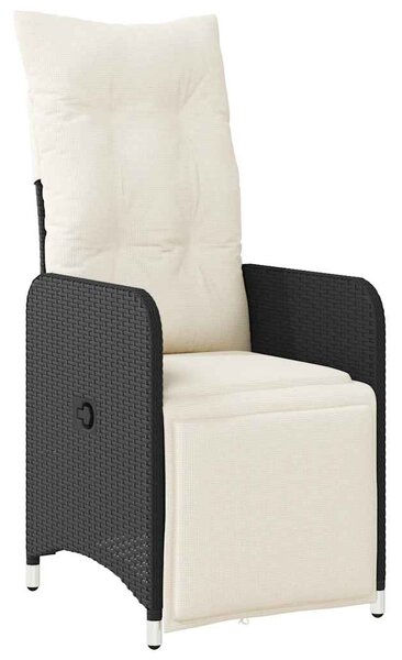 5dílný zahradní bistro set s poduškami černý polyratan 3276977