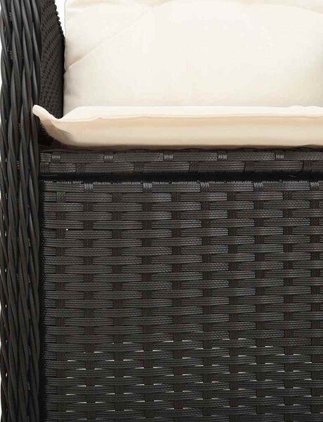 9dílný zahradní bistro set s poduškami černý polyratan 3276985