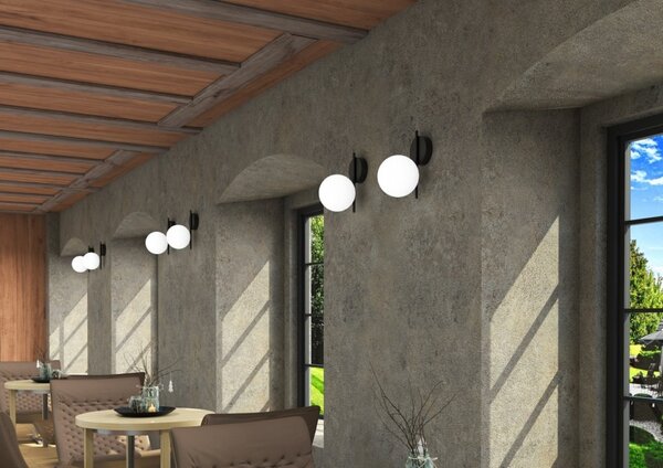 LUCIS nástěnné svítidlo ALFA 8,3W LED 3000K sklo černá opál SR.L1.200.61