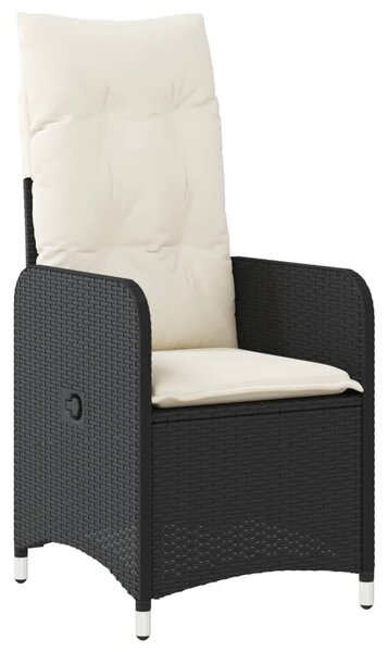 5dílný zahradní bistro set s poduškami černý polyratan 3276978