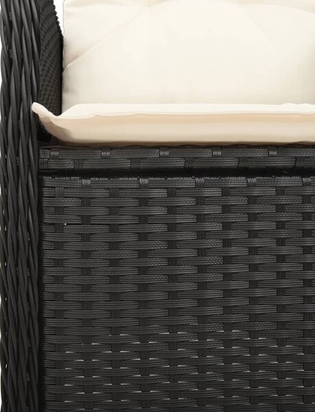 5dílný zahradní bistro set s poduškami černý polyratan 3276978