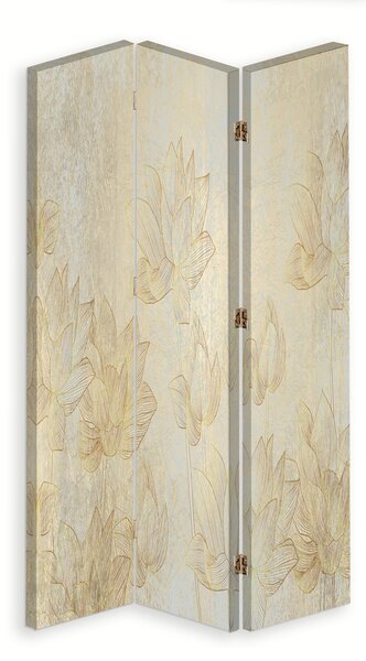Paraván Zlaté květy Velikost: 110 x 170 cm, Provedení: Otočný paraván 360°