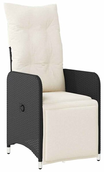 7dílný zahradní bistro set s poduškami černý polyratan 3277138