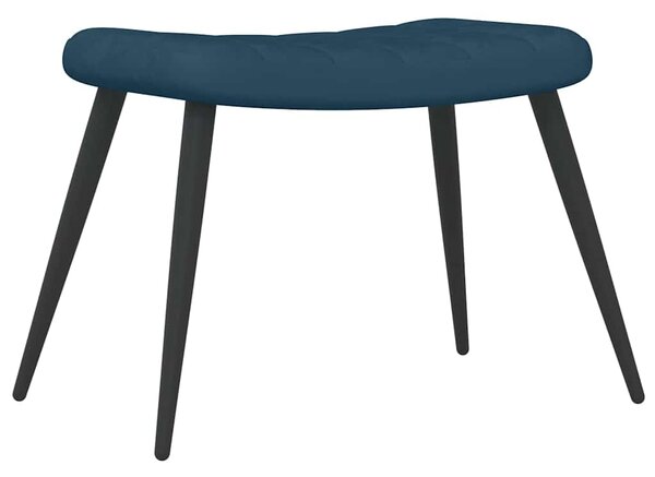 Relaxační křeslo se stoličkou modré samet 327698