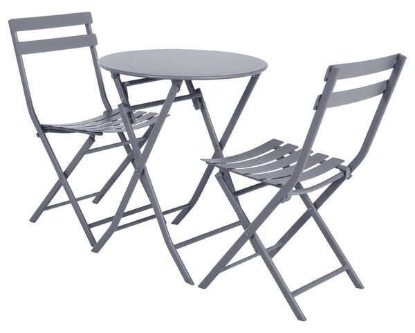 Hesperide skládací kulatý kovový zahradní stůl Greensboro 60x71cm světle šedý