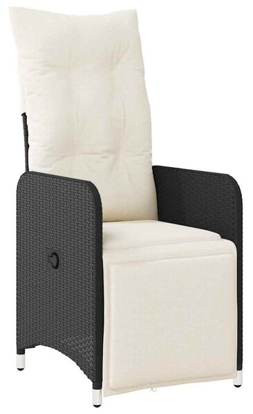 9dílný zahradní bistro set s poduškami černý polyratan 3277140