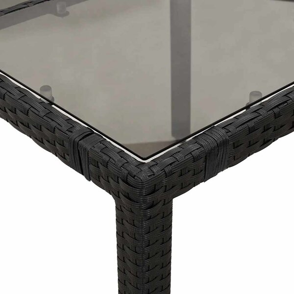 5dílný zahradní bistro set s poduškami černý polyratan 3277136