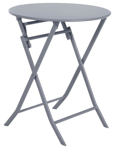 Hesperide skládací kulatý kovový zahradní stůl Greensboro 60x71cm světle šedý