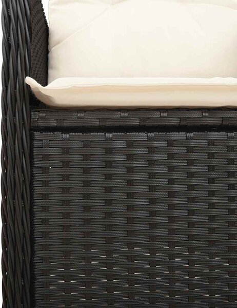 7dílný zahradní bistro set s poduškami černý polyratan 3276993