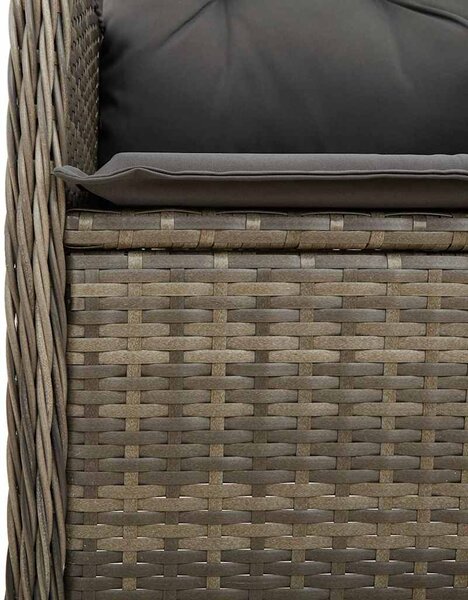 7dílný zahradní bistro set s poduškami šedý polyratan 3277040