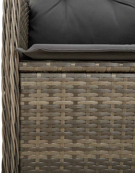 7dílný zahradní bistro set s poduškami šedý polyratan 3277028