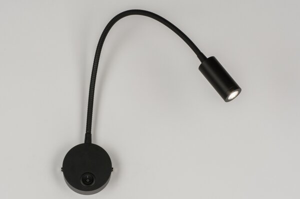 Nástěnné designové černé LED svítidlo na čtení Fibie Black (LMD)