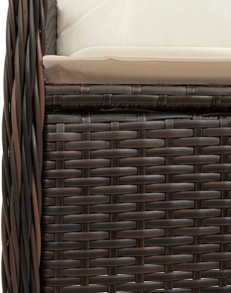 5dílný zahradní bistro set s poduškami hnědý polyratan 3277064