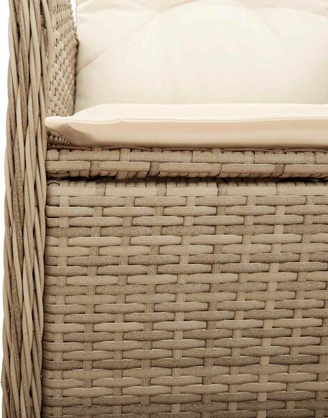 3dílný zahradní bistro set s poduškami béžový polyratan 3277095