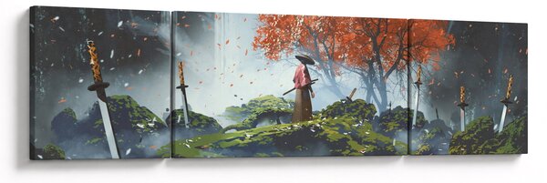 Obraz - Ilustrace zahrady mečů (170x50 cm)