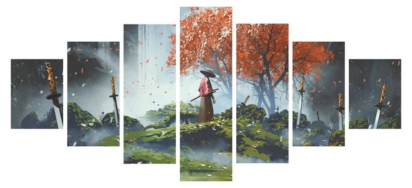Obraz - Ilustrace zahrady mečů (210x100 cm)
