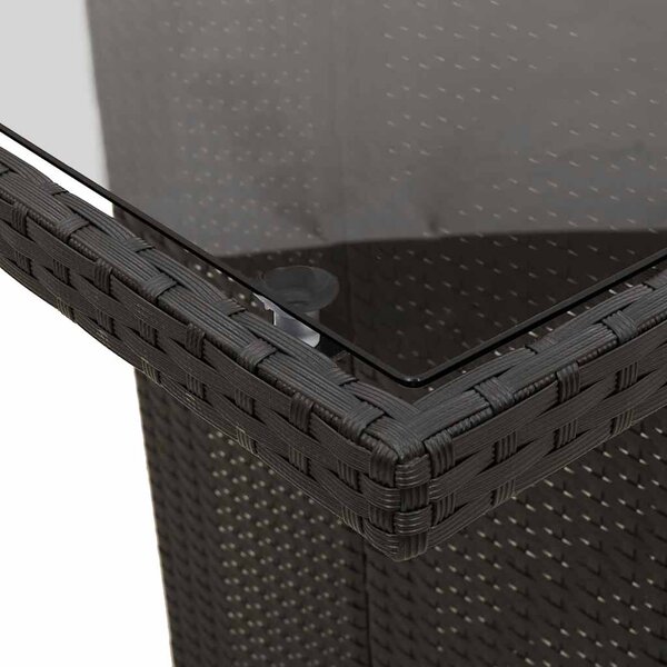 9dílný zahradní bistro set s poduškami černý polyratan 3277274