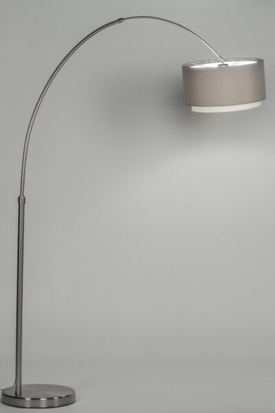 Stojací designová oblouková lampa Soffito Taupe Yersey (LMD)