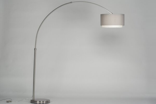 Stojací designová oblouková lampa Soffito Taupe Yersey (LMD)