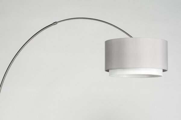 Stojací designová oblouková lampa Soffito Taupe Yersey (LMD)