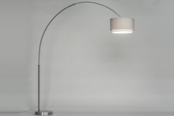 Stojací designová oblouková lampa Adamo Soffito Taupe Yersey (LMD)