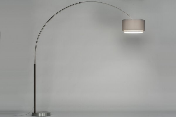 Stojací designová oblouková lampa Adamo Soffito Taupe Yersey (LMD)