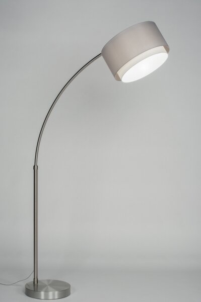Stojací designová oblouková lampa Adamo Soffito Taupe Yersey (LMD)