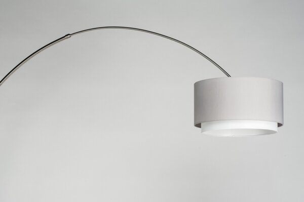 Stojací designová oblouková lampa Adamo Soffito Taupe Yersey (LMD)