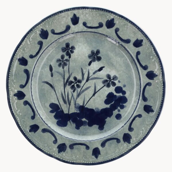 Sada porcelánových servírovacích talířů Vienna Gray Flowers, 6 dílů